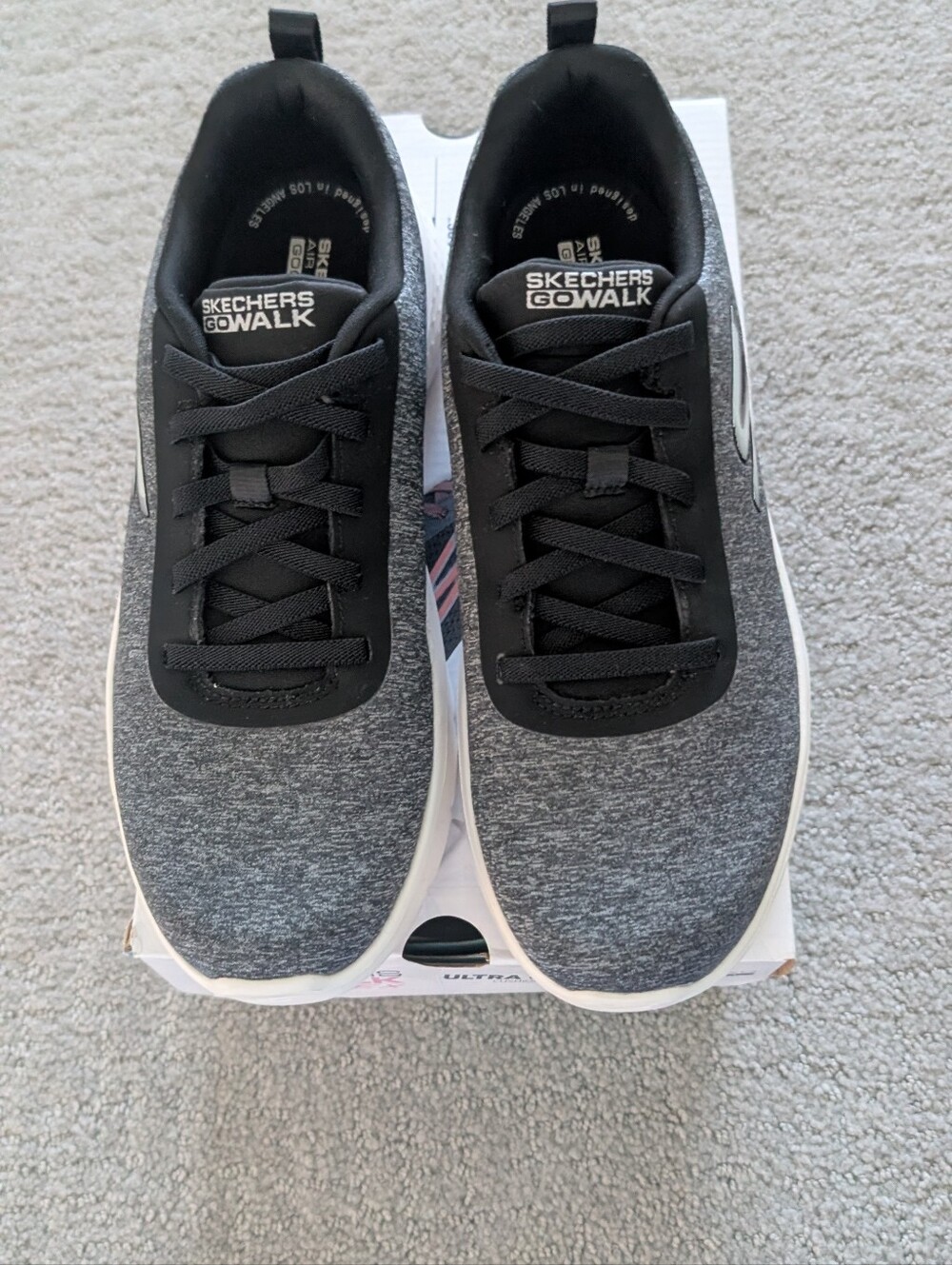 Skechers GOwal Women's Black and Gray Knit Athletic Shoes